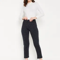 MADAME Navy Mid Rise Pants image 5