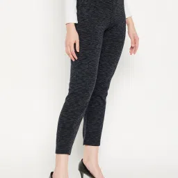 MADAME Navy Mid Rise Pants image 4