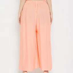 Clora Creation Women Pack Of 2 Navy Blue & Peach-Coloured Flared Knitted Ethnic Palazzos image 5