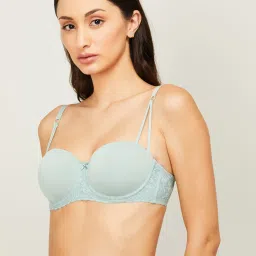 Ginger by Lifestyle Green Lace Pattern Demi Cup Bra image 3