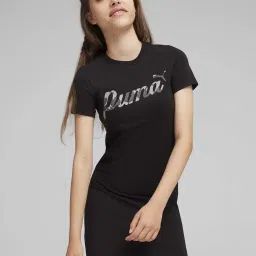 Puma Kids ESS+ BLOSSOM Black Cotton Printed Dress image 1