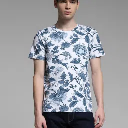 Jack & Jones White Cotton Regular Fit Printed T-Shirt image 1