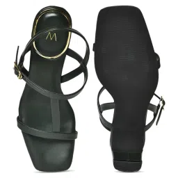 W Women's Green Ankle Strap Sandals image 3