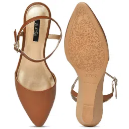 Aurelia Women's Brown Ankle Strap Wedges image 3