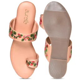 Aurelia Women's Rose Gold Toe Ring Sandals image 3