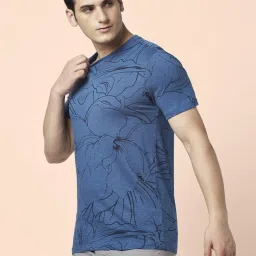 Urban Ranger by Pantaloons Blue Cotton Slim Fit Printed T-Shirt image 3