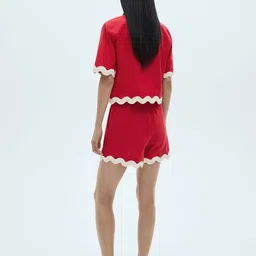 MANGO Women Lace Insert Regular Shorts image 3