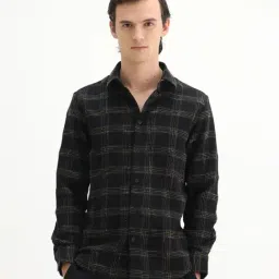 Rare Rabbit Black Regular Fit Checked Shirt-picture-22