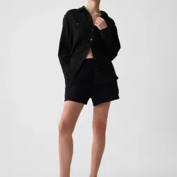 GAP Black Cotton Solid Long Sleeves Shirt image 3