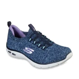 Skechers Women's EMPIRE D'LUX - SHARP WITTED Navy Aqua Casual Slip On Shoe image 2