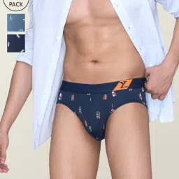 XYXX Multicolored Cotton Regular Fit Printed Briefs - Pack Of 3 image 1