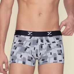 XYXX Boxy Grey Slim Fit Printed Trunks image 1