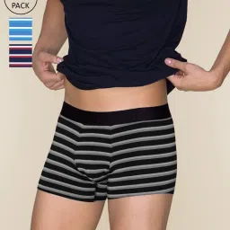 XYXX Multicolored Slim Fit Striped Trunks - Pack Of 3 image 1