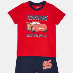 Pantaloons Junior Kids Red & Navy Cotton Printed Disney T-Shirt Set-picture-29