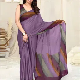 MIRCHI FASHION Purple Printed Saree With Unstitched Blouse-image-78