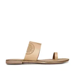 Bata Women's Gold Toe Ring Sandals-picture-34