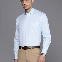 Louis Philippe Blue Regular Fit Self Pattern Shirt-picture-38