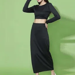 SELVIA Black Full Sleeves Co-Ords Set image 3