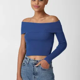 Forever 21 Blue Regular Fit Top-image-37