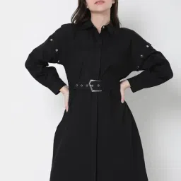 Vero Moda Black Relaxed Fit Shirt Dress-picture-26