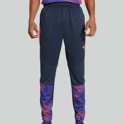 Puma Blue Slim Fit Printed Sports Trackpants image 1