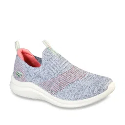 Skechers Women's ULTRA FLEX 2.0-PRETTY DAZZLIN Grey Coral Casual Slip On Shoe image 2