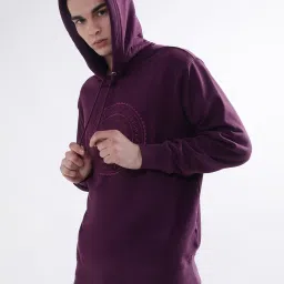 GANT Purple Cotton Regular Fit Printed Hooded Sweatshirt image 3