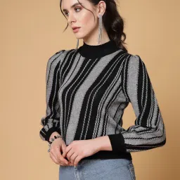 Mafadeny Black & Grey Printed Pullover image 3