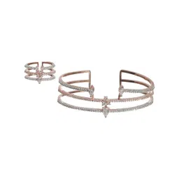 Priyaasi Rose Gold Bracelet & Ring Set image 3