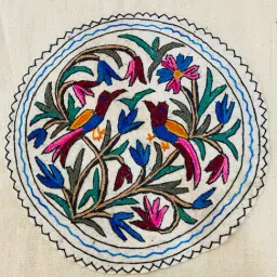 Swadeh Floral Multicolor Wool Round Rugs-image-3