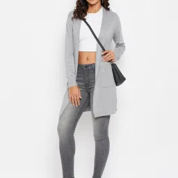 MADAME Grey Cotton Longline Shrug image 4