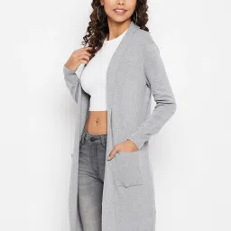 MADAME Grey Cotton Longline Shrug image 3