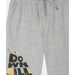 Kiddopanti Kids Grey Melange Printed Shorts image 3