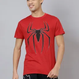 Free Authority Red Spiderman Printed Regular Fit T-Shirt image 1
