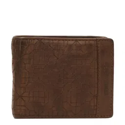 KOMPANERO Arlo Brown Textured Tri-Fold Wallet image 1
