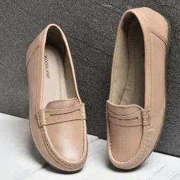 Woodland Women's Peach Casual Loafers image 1