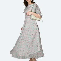 Zink London Multicolor Floral Print Gown image 3