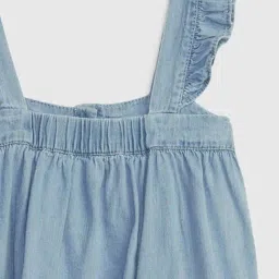 GAP Girls Denim Blue Cotton Solid Top image 4