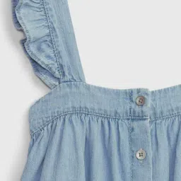GAP Girls Denim Blue Cotton Solid Top image 3