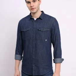 Lee Indigo Blue Regular Fit Cotton Denim Shirt image 1