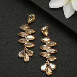YouBella Gold-Plated Brown Contemporary Dangler Earrings for Women-picture-28