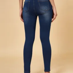 YU by Pantaloons Navy Cotton-Poly Blend Mid Rise Jeans image 3