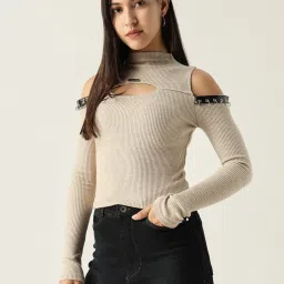 showoffff SHOWOFF Beige Regular Fit Top image 3