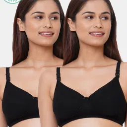Inner Sense Black Non Wired Padded Nursing Bra (Pack Of 2) image 1