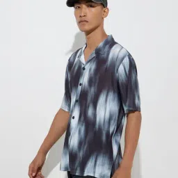 nuon men Nuon by Westside Black Abstract Pattern Relaxed-Fit Shirt-picture-19