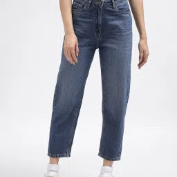 Elle Blue Cotton Relaxed Fit Mid Rise Jeans image 1