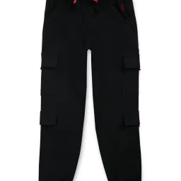 Gini & Jony Kids Black Solid Trousers image 1