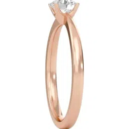 SHINE ETERNAL Lab Grown Diamond 14k (585) Rose Gold Classic Solitaire 4 Prong Ring for Women image 2