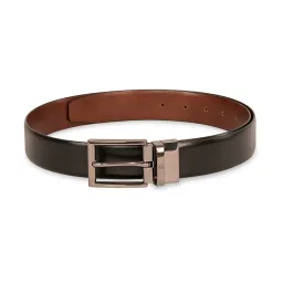 United Colors Of Benetton Black & Tan Leather Reversible Belt For Men image 1