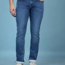 Crimsoune Club Blue Blended Slim Solid Jeans-picture-34
